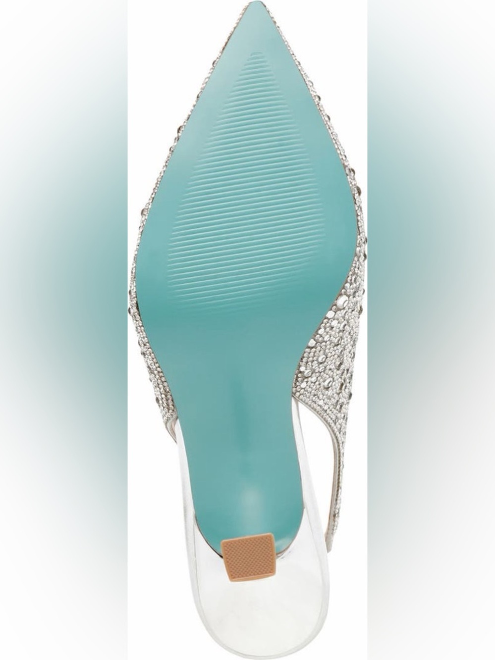 NEW Betsey Johnson Clark Slingback Silver Rhinestone Pointed Pump 9.5 PROM - Picture 8 of 13